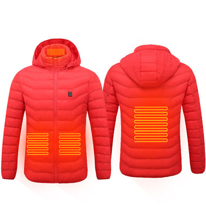 Chaqueta calefactable de invierno con conexión USB, abrigo de algodón eléctrico con cremallera, chaleco térmico para hombre