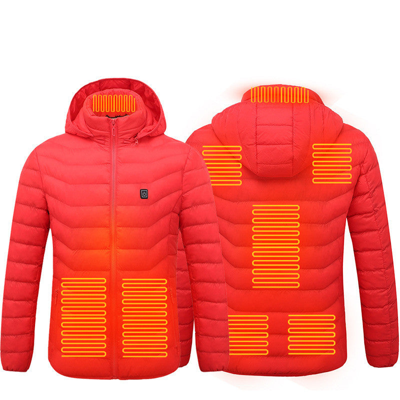 Chaqueta calefactable de invierno con conexión USB, abrigo de algodón eléctrico con cremallera, chaleco térmico para hombre