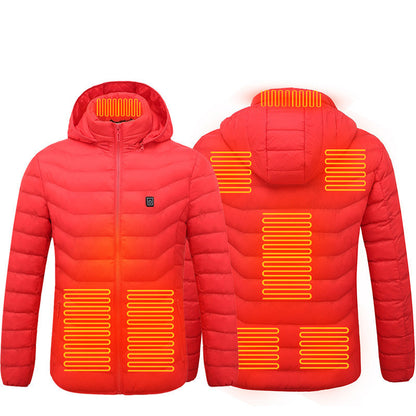 Chaqueta calefactable de invierno con conexión USB, abrigo de algodón eléctrico con cremallera, chaleco térmico para hombre
