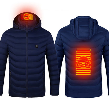 Chaqueta calefactable de invierno con conexión USB, abrigo de algodón eléctrico con cremallera, chaleco térmico para hombre