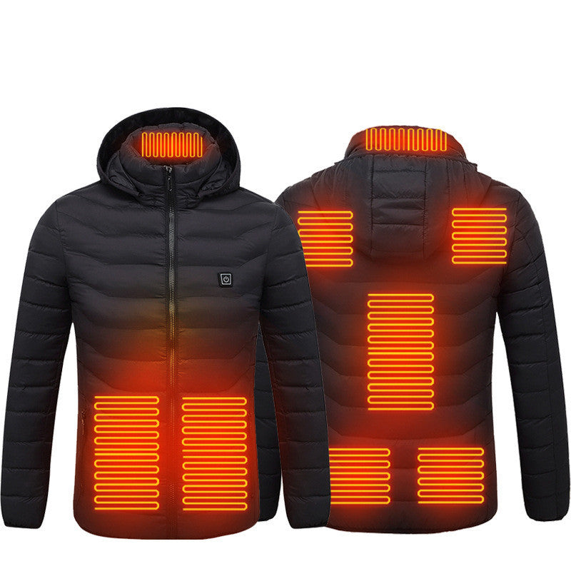 Chaqueta calefactable de invierno con conexión USB, abrigo de algodón eléctrico con cremallera, chaleco térmico para hombre