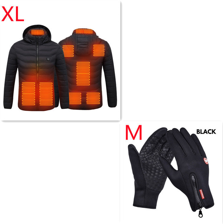 Chaqueta calefactable de invierno con conexión USB, abrigo de algodón eléctrico con cremallera, chaleco térmico para hombre